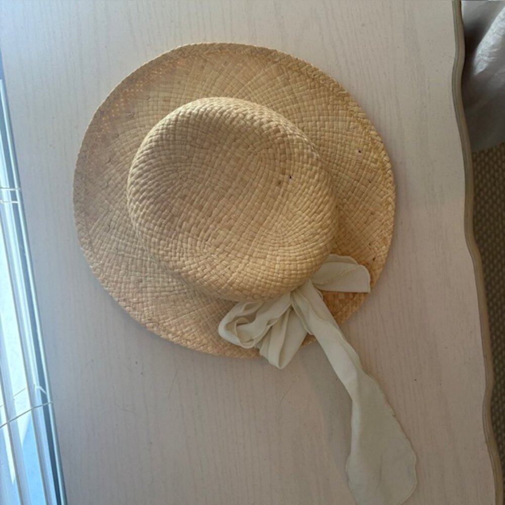 Vintage Straw Boater Hat - Picture 2 of 4